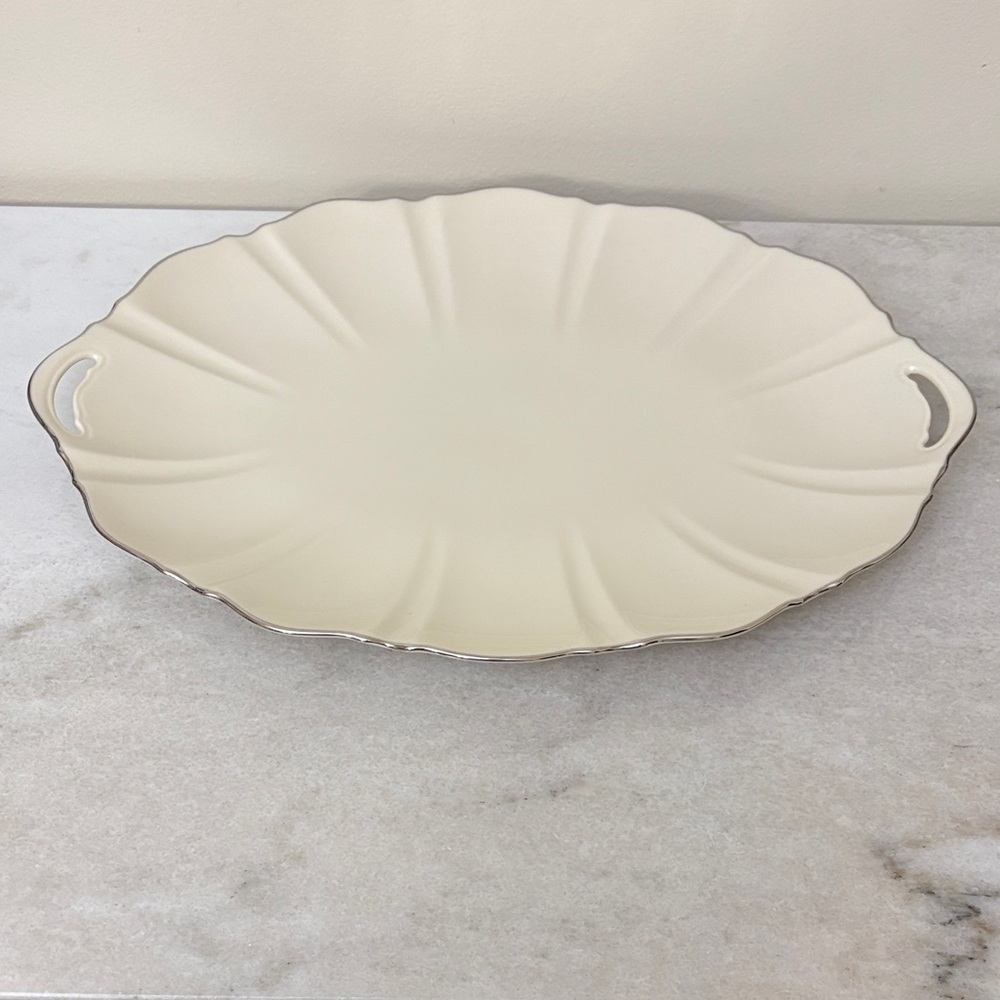 Lenox Symphony Platter with Platinum and Cream